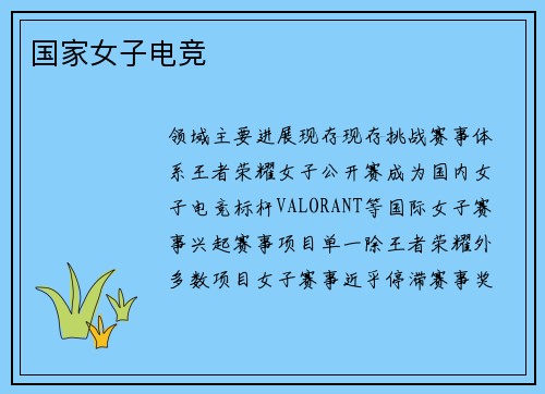 国家女子电竞